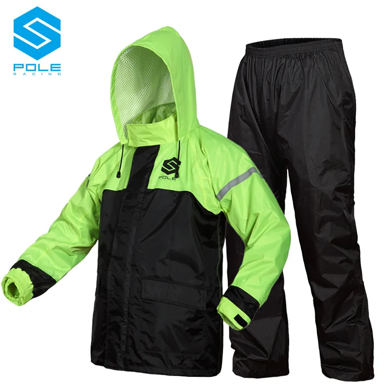 POLE split raincoat electric bicycle jacket men and women waterproof thickened motorcycle anti-storm full-body raincoat