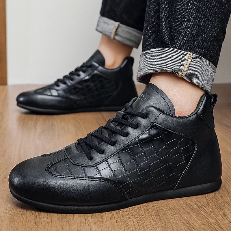 

Dropshiping Genuine Leather Men Dress Shoes Oxfords Brogue Lace Up Italian Mens Casual Shoes Luxury Brand Moccasins Loafers