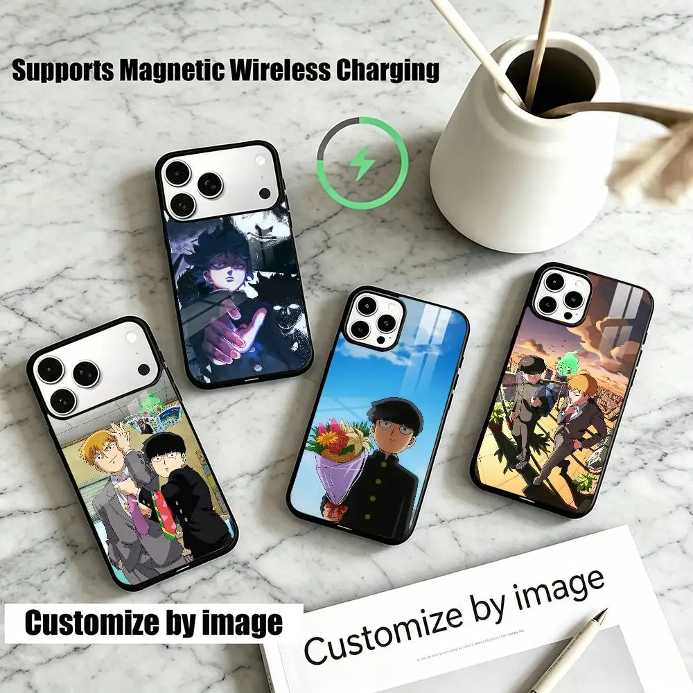 Anime Mob P-Psychos 100  Phone Case For iPhone18,17,16,15,14,13Plus,Pro Allows magnetic wireless charging