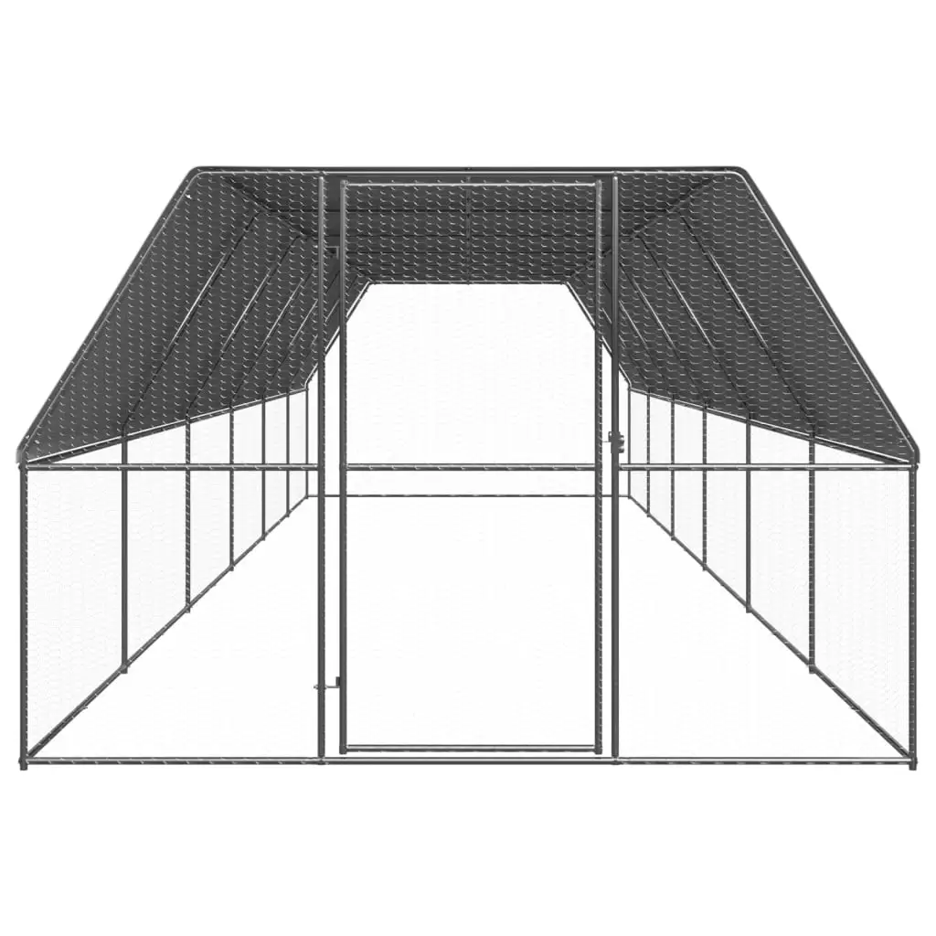 Outdoor chicken house 3x12x2 m galvanized steel