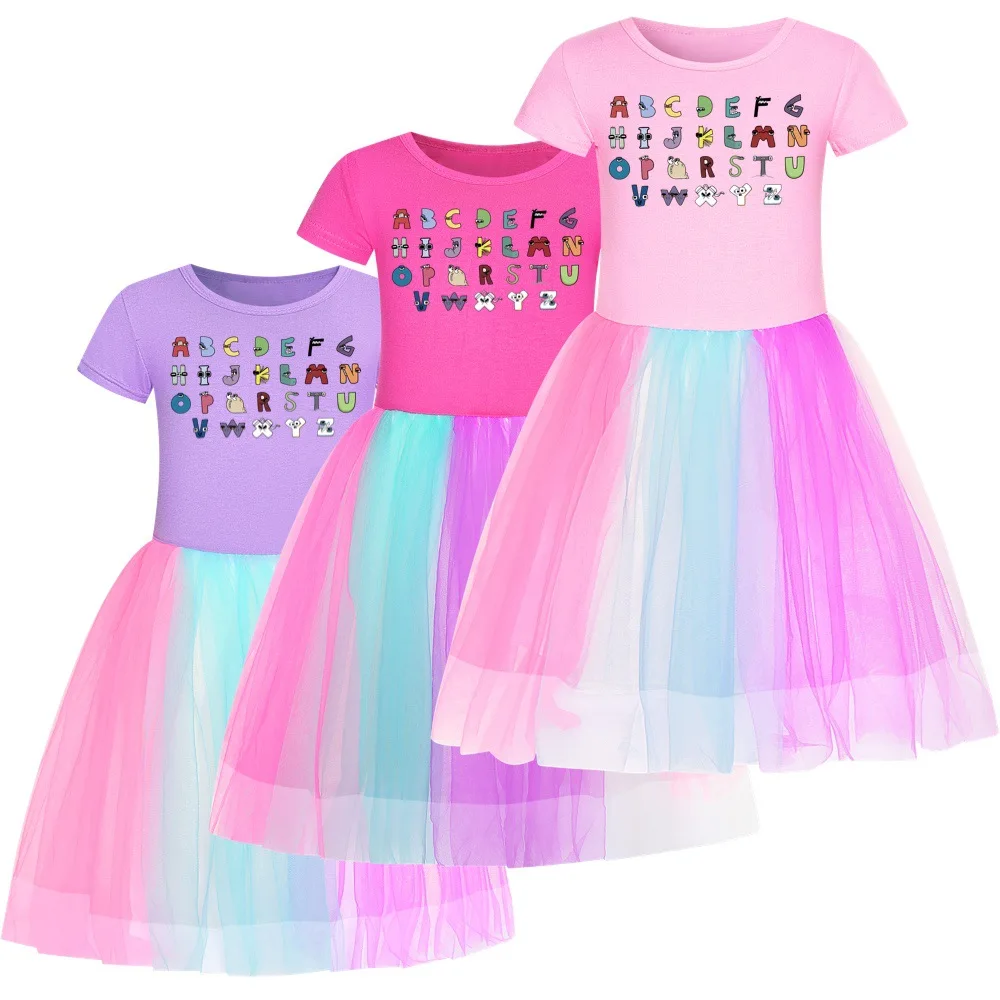 Children Kids Vestidos Robe Fille Girls Fancy Dress Girls Princess Alphabet lore Dress Halloween Costume Birthday Party Clothing