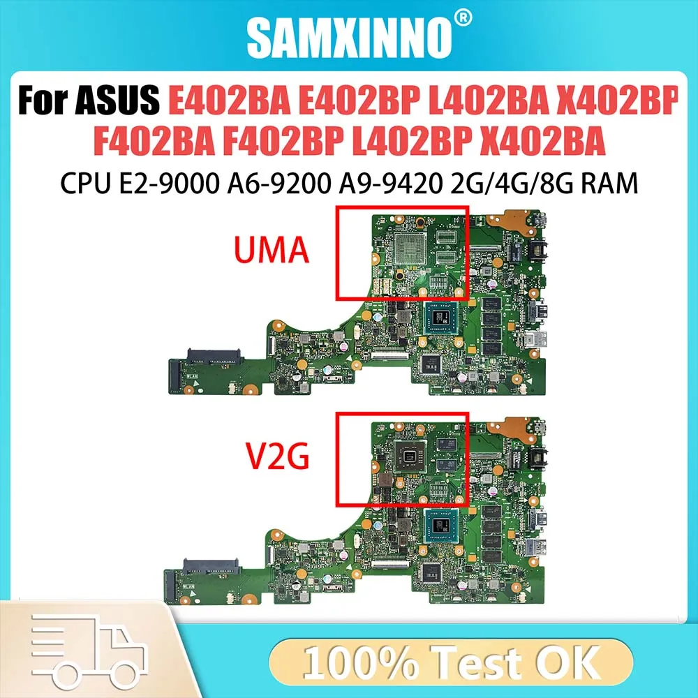 Mainboard E402BP E402BA  L402BA X402BP F402BA  L402BP F402BP Laptop Motherboard E2-9000 A6-9200 A9-9420 CPU 2G 4G 8G-RAM