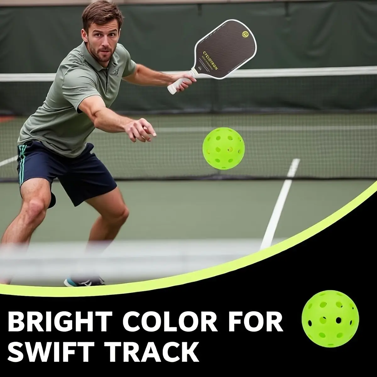 

5Pcs Premium 40-Holes Outdoor Pickleball Balls Perfectly Balanced High Bounce True Flight Durable Outdoor Pickleball Set.