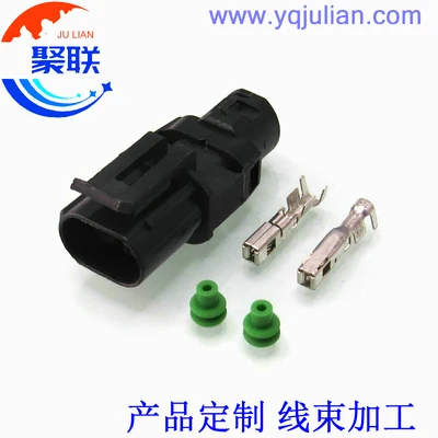 Auto 2pin waterproof wiring harness connector with terminals and seals