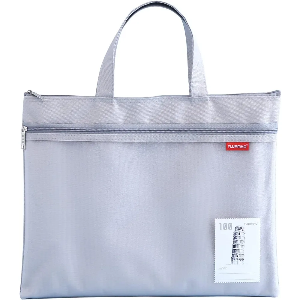 

Pendancy Mesh Zipper Pouch 11x13.7 in, Large Double Pocket Waterproof File Bag with Handle, A4 Size Foldable Document Storage fo