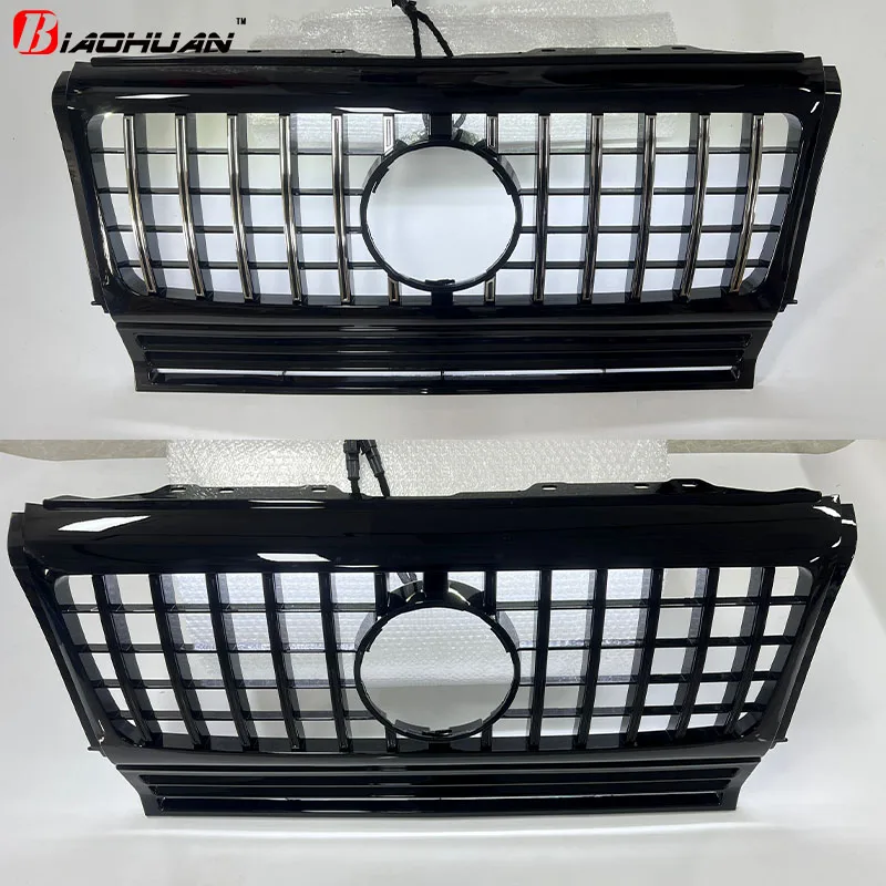 The GTR style is the Mercedes-Benz G-Class W463 W464 G500 G550 G63 G65 G55 AMG 1990-2024 front intake grille LED bumper grille