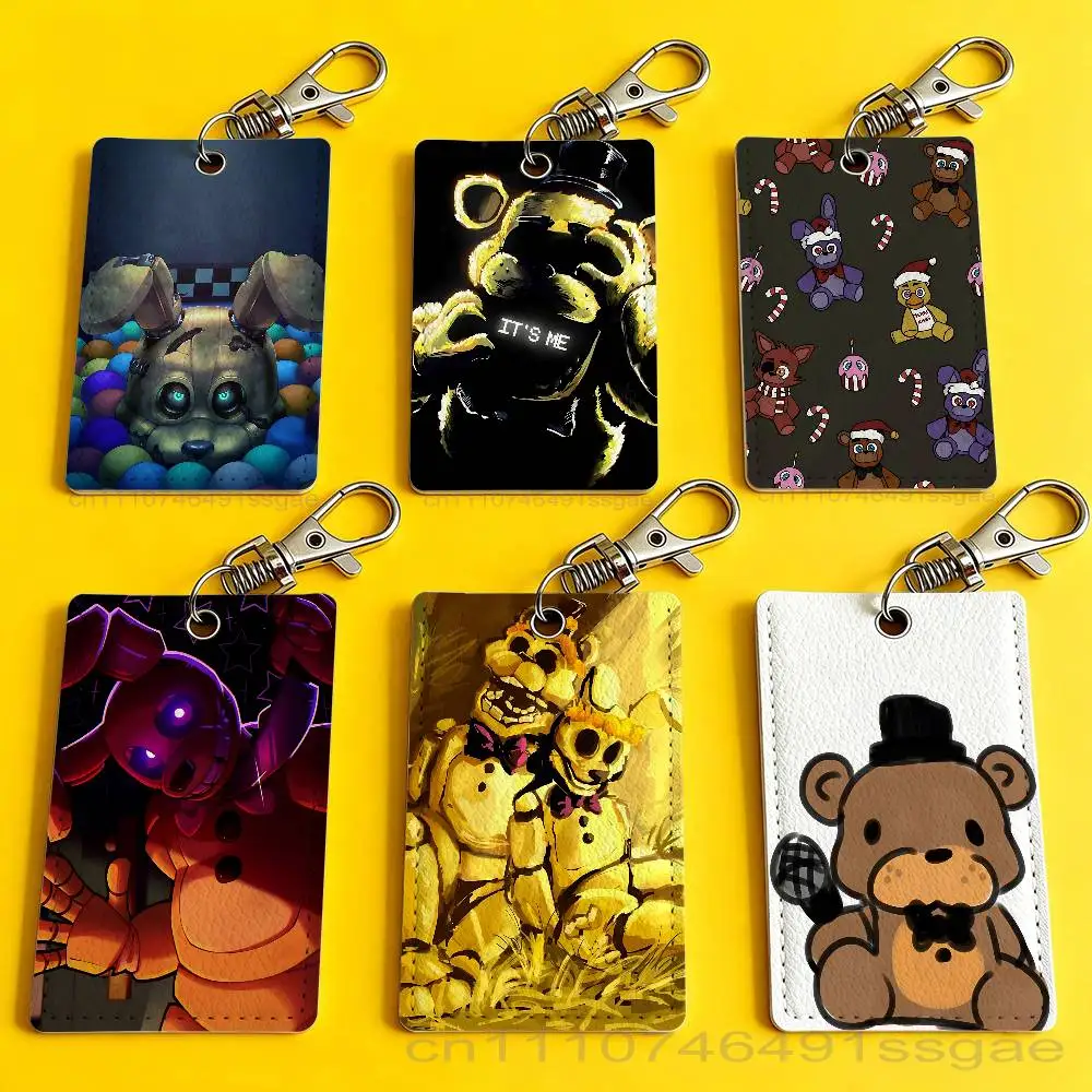 

W-FnafS Game Cool Card Holder Keychain Badge Holder Card Pass Hang Rope Lariat Lanyard for Key Rings Accessories Gift