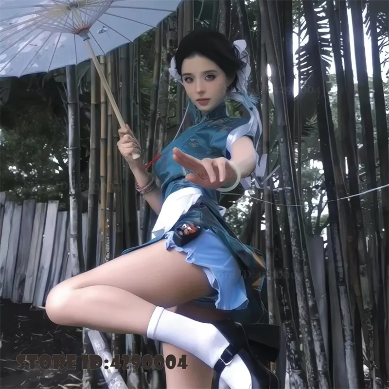 

New Chinese Style Womens Dress Qipao Kung Fu Girl Cheongsam Anime Cosplay Costumes Sexy Jacquard Traditional Clothing Y2K Qipao
