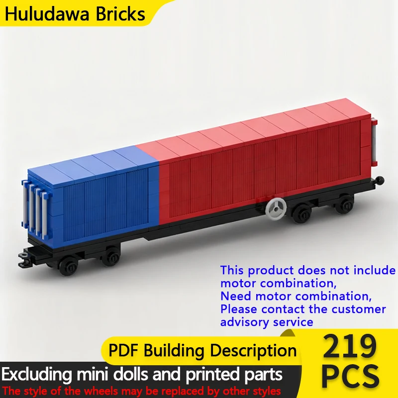 

City Car Model MOC Building Bricks 4-Wide Container Train Wagon Modular Technology Children Holiday Gifts Assemble Toys Suit