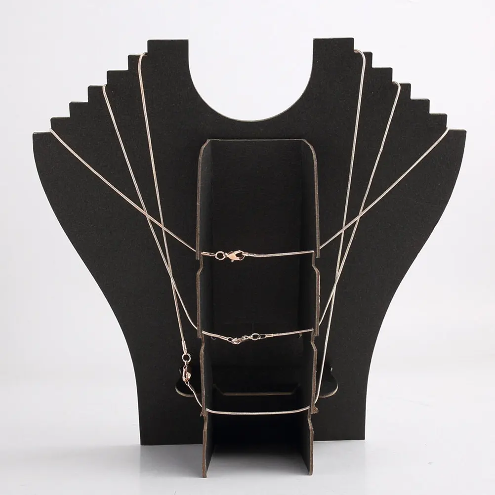 

Black Necklace Display Board Soft Fabric Bust Jewelry Organizer Pendant Shelf Jewelry Storage Holder for Chain Bracelet Display