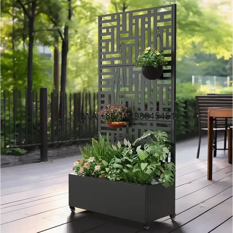 Wmwmnu for Climbing Plants Metal Planter Box with Trellis 5.9 Ft H X 3 Ft W Raised Garden Beds