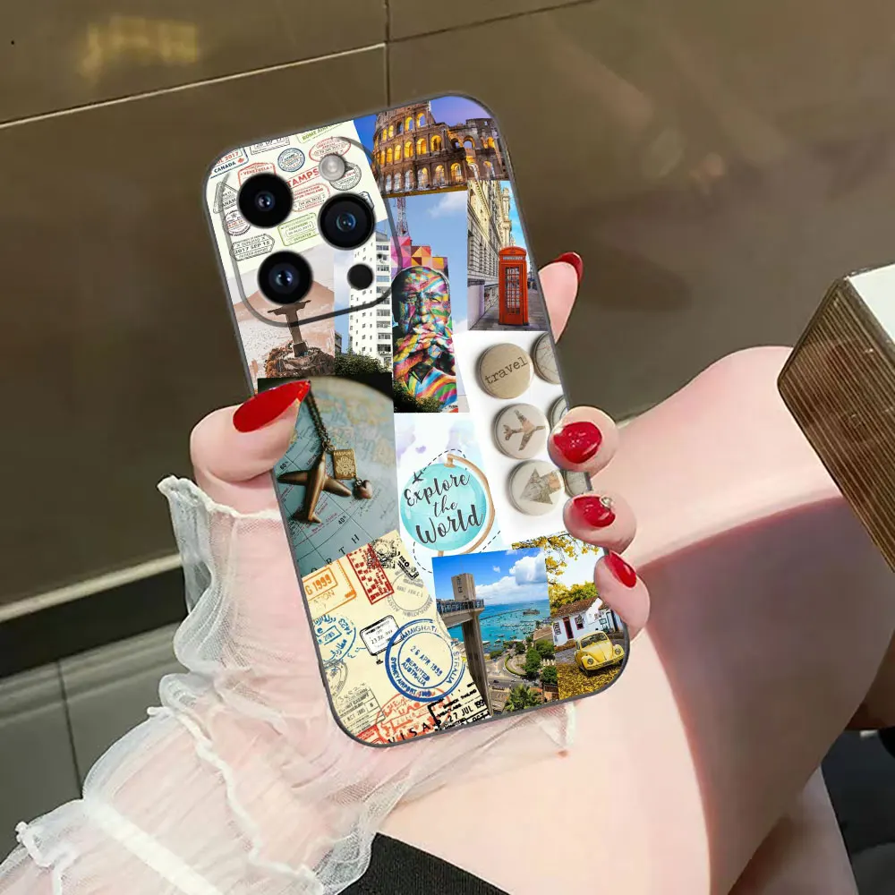 World Travel Airplan Plane Cover Phone Case For iphone Apple 16E 16 15 14 13 12 11 Pro XS Max X SE 8 7 Plus Silicone Case Funda view 2