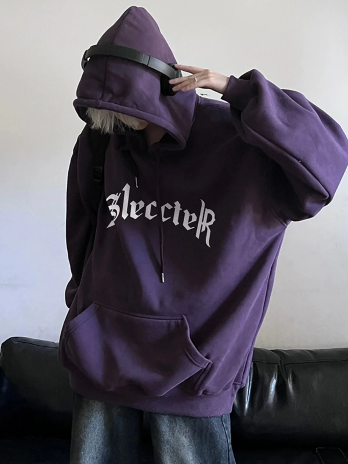 

Мужское худи Cleanfit Ape Purple: американский повседневный стиль, свободный крой, осенняя коллекция, парный комплект, прочный хлопок с добавлением полиэстера