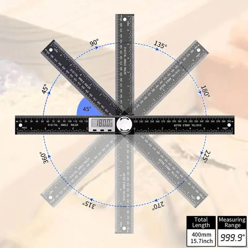 Digital Protractor Angle Ruler 360 ° Digital Angle Ruler Electronic Goniometer Protractor Angle Finder Gauge Measuring Tool