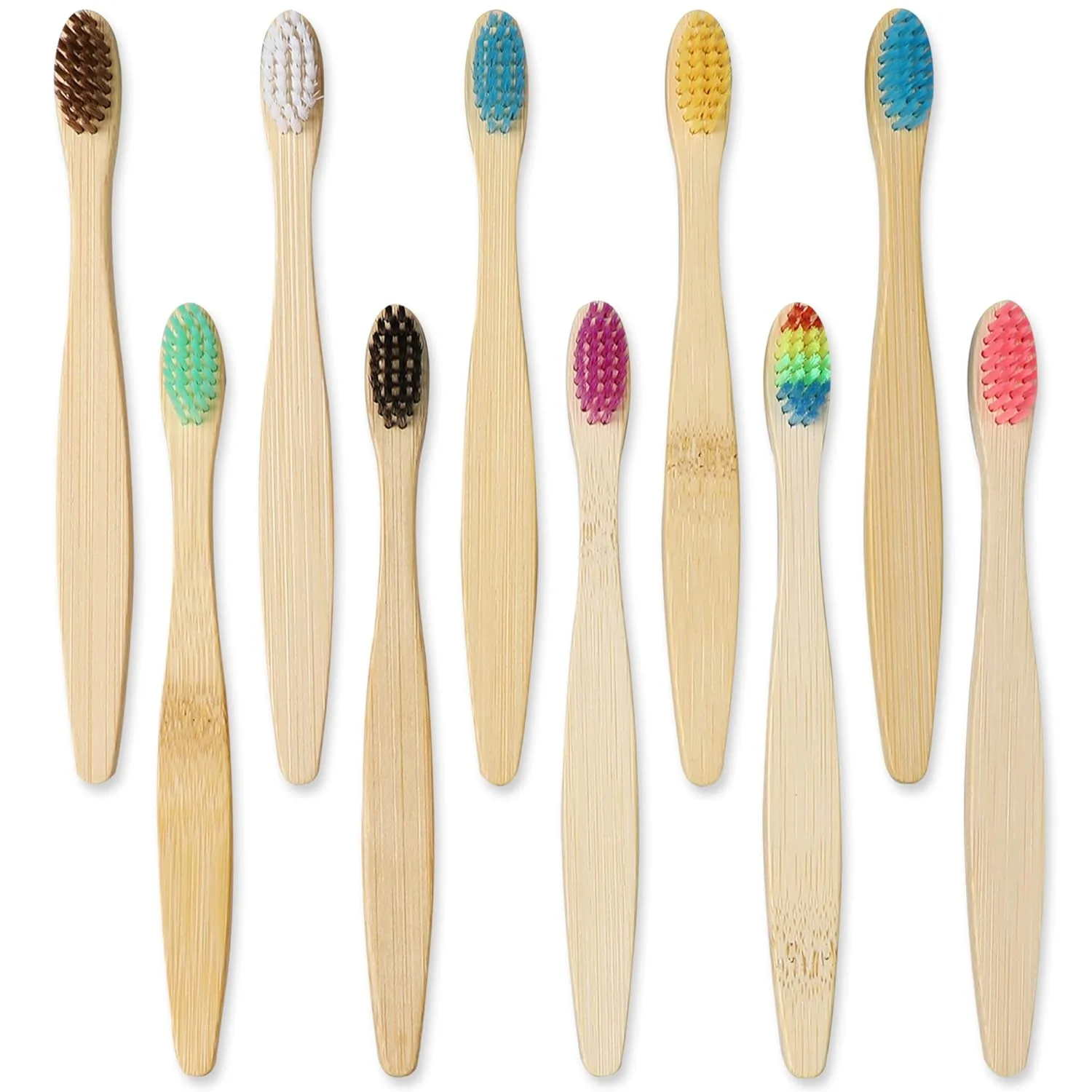 15/30Pcs Bamboo Toothbrushes Natural Wooden Toothbrushes Children\'s Soft Bristled Toothbrushes Environmentally Friendly