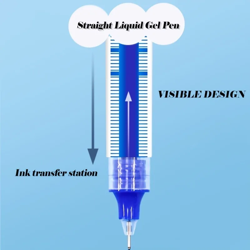 Imagem -03 - Hetero Líquido Roller Ball Pen Fastdry Gel Pen Grupo Preto e Azul Escola e Acessórios de Escritório 12 Cores 05 Milímetros