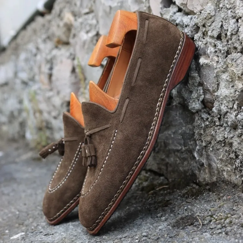 Casual Formal Men's Leather Shoes Loafers Comfortable Wear Cowhide Matte Surface Male Shoes High End Handmade Good Quality