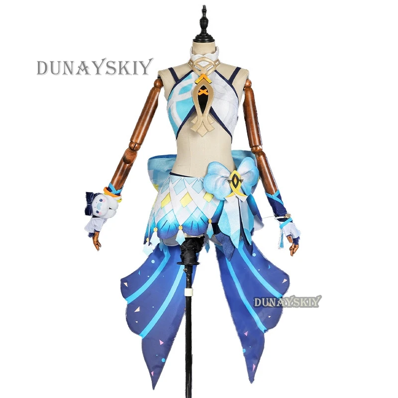 Genshin Impact Mualani Fantasia Cosplay para Mulheres, Adorável Uniforme Anime Cos, Roupas de Jogo, Papel de Festa, Roupas de Halloween