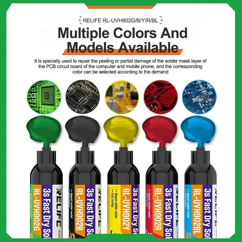 RELIFE RL-UVH902 3 Seconds Quick Dry Oil Jumping Wire UV Quick-drying Curing For Phone Motherboard Flying Line Repair Welding Pa