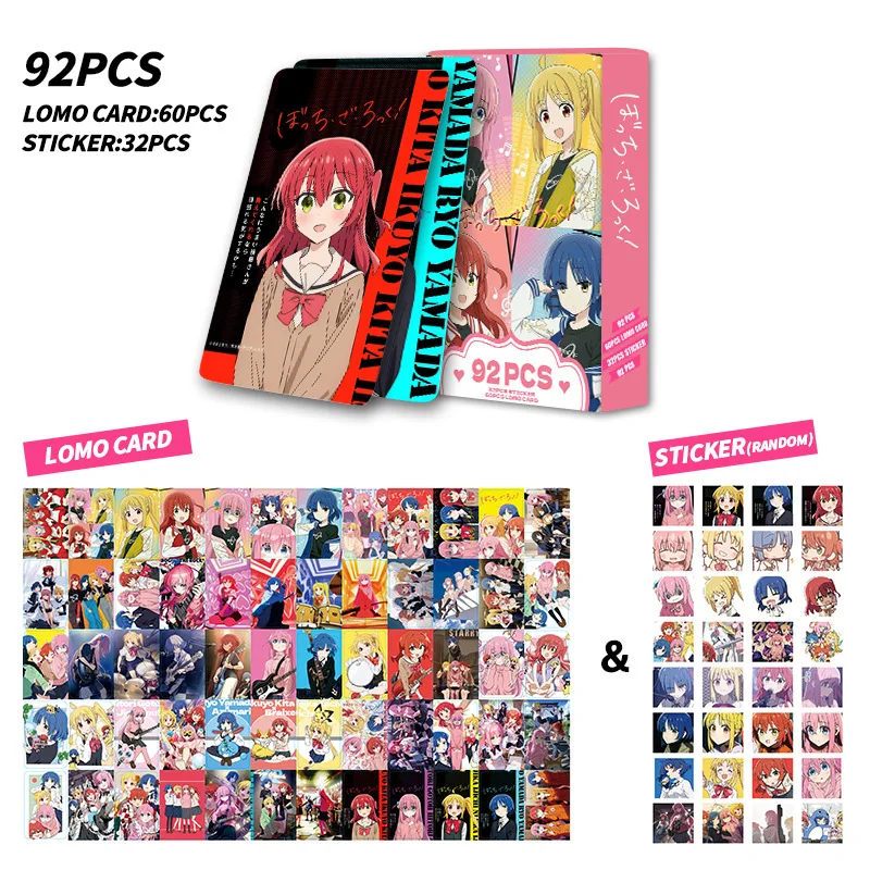 

92pcs BOCCHI THE ROCK Lomo Card Stickers Postcard Games Japanese Anime Collection Gift For Fans Party Decorations Toy