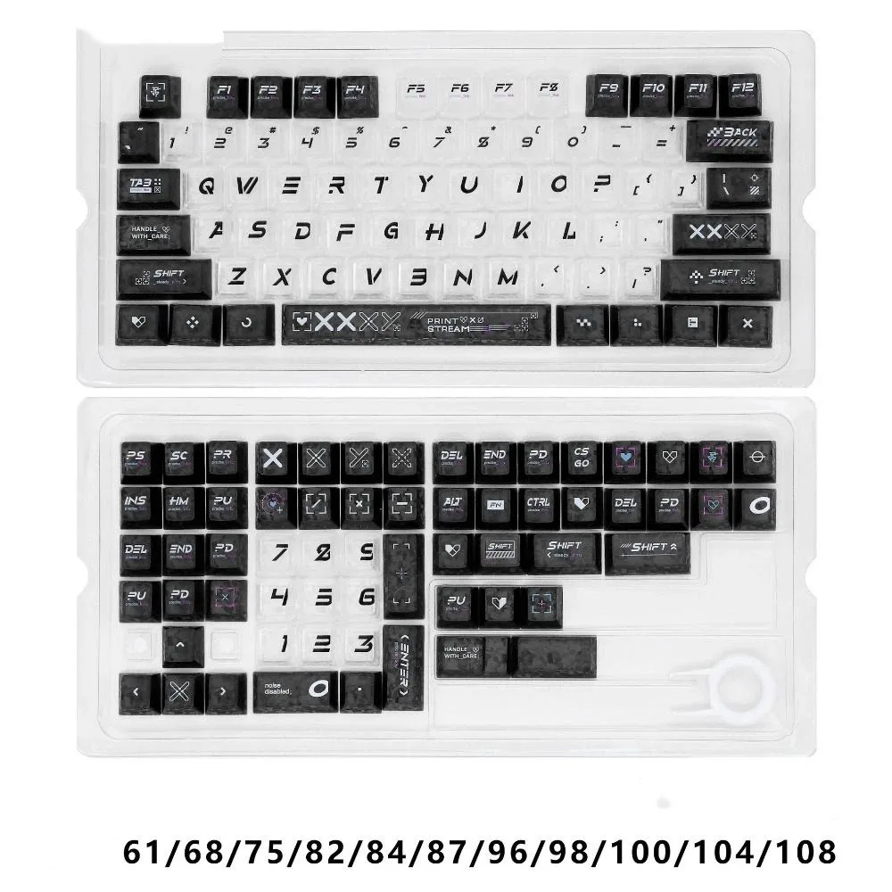Vollständig Transparente Tastenkappen-Set, Kristallklare Eis-Transparente Mechanische Tastatur-Tastenkappen aus PBT – Detail 2