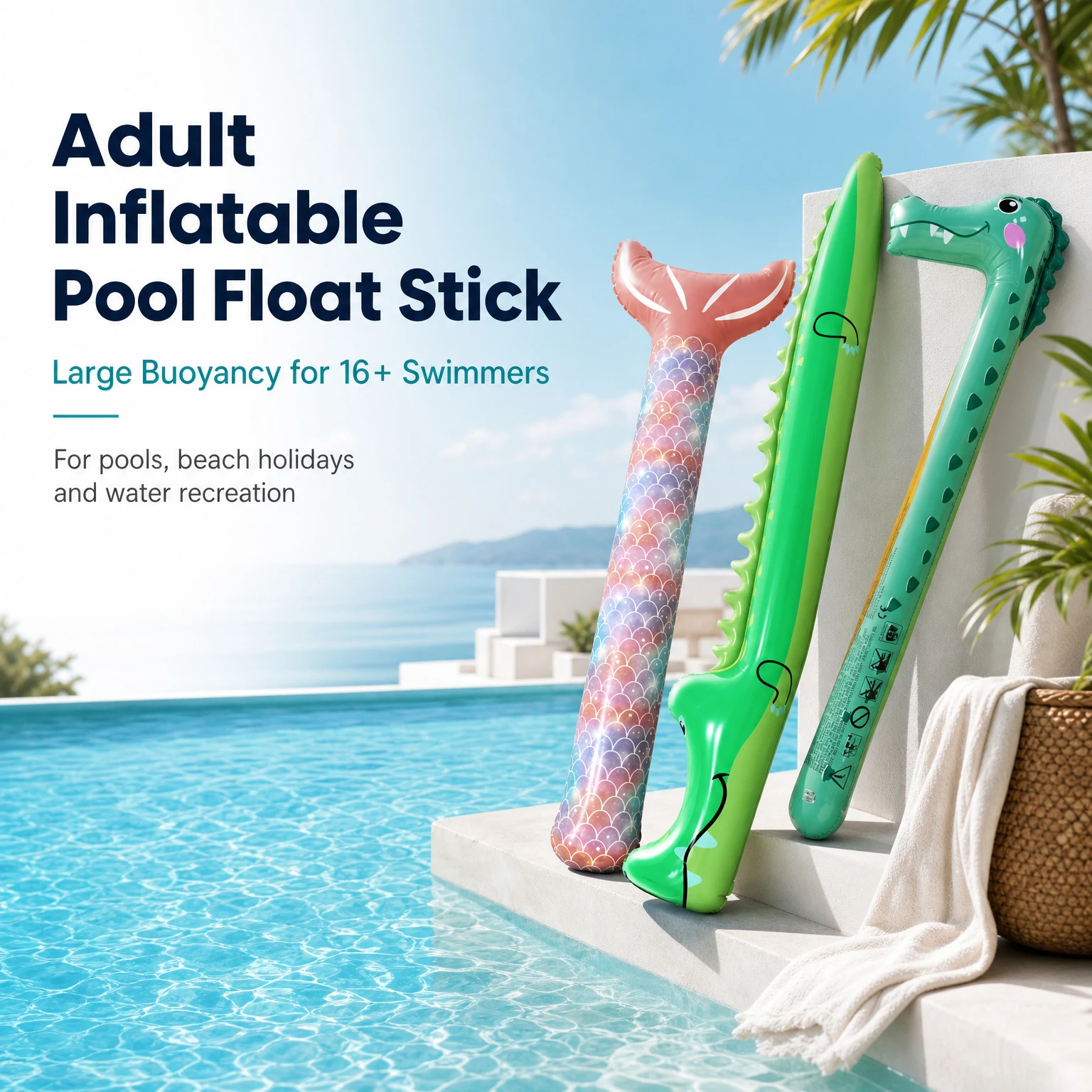 Dicke PVC Aufblasbare Cartoon-Tier-Schwimmhilfe für Kinder und Erwachsene, Schwimmnudel, Schwimmtraining, Boje, Sommer Strand Wasserspielzeug