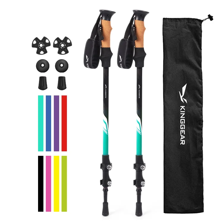 3-section Telescopic Folding Aviation Aluminum 7075 Tracking Walking Hiking Sticks Trekking  Poles