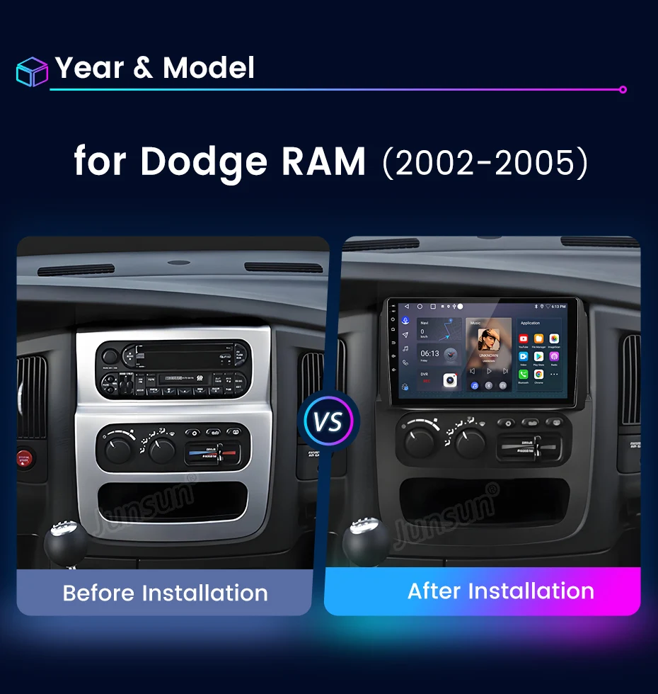 Cestovet راديو السيارة الاندورويد 2 Din ستيريو Autoradio Carplay Auto لدودج رام 2002-2005 مشغل وسائط متعددة شاشة تعمل باللمس BT GPS FM