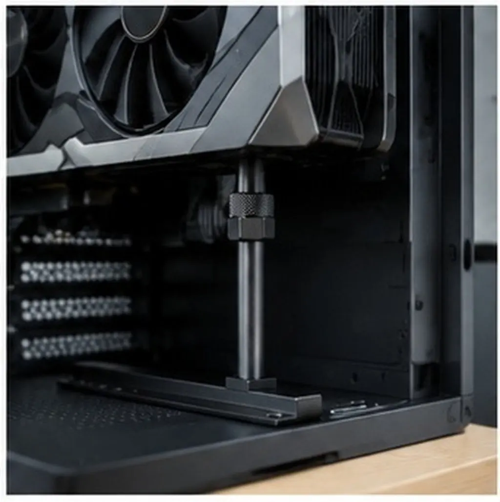 Black Sliding GPU Support Bracket Anti-Sag Graphics Card Brace Heavy Duty Metal Stabilizer Gaming Card Holder Universal