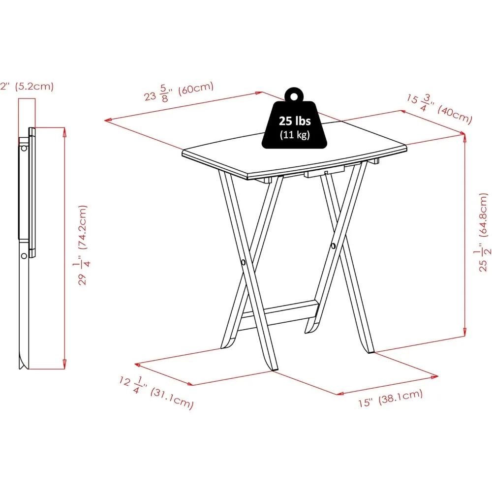 Elegante juego de mesa de centro para sala de estar, espresso de 26 pulgadas, colección de mesa de 4 piezas