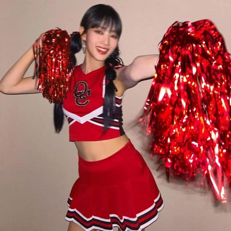 Kpop Idol outfit Hip Hop Cheerleading Dance Adult women Jazz Dance  gidle Cheerleader Costume Girl YUQI clothing