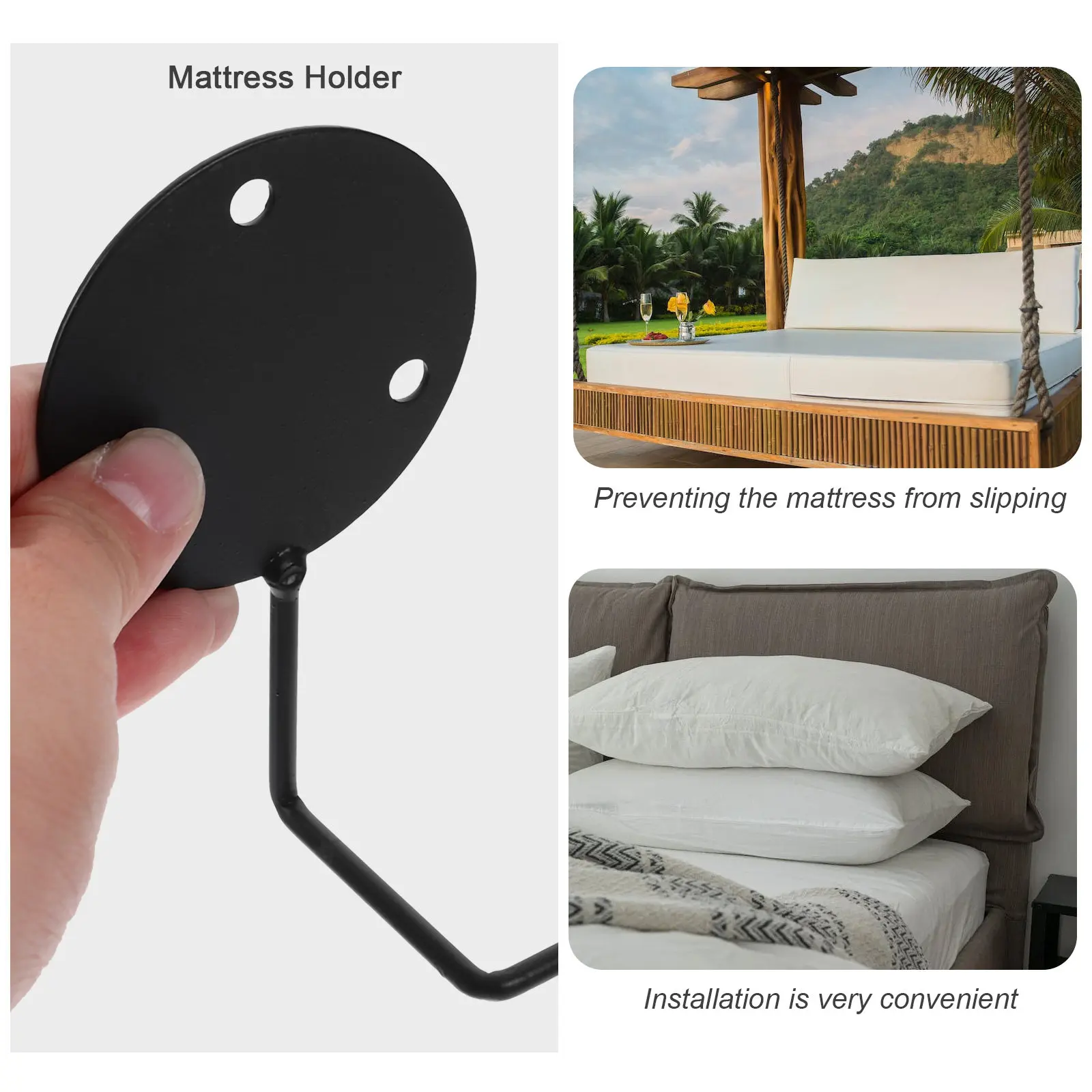 4 Pcs Bedding Support Non-slip Mattress Gripper For Frame Brackets to Prevent Sliding