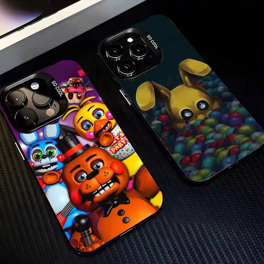 

Five Nights At F-Freddys Fnaf Phone Case For iPhone 17,16,15,14,13,12,11 Plus,Pro Max,XS,Colored Silver Plated Inside Cover