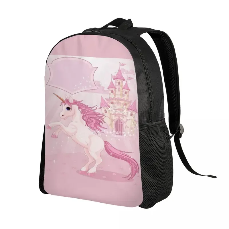 Unicorn And Fairy Tale Castle Backpack for Men Women College School Students Bookbag Fits 15 Inch Laptop Bags