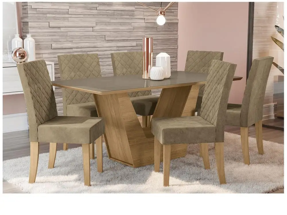 6 Seater Rectangular Dining Table 6 Chairs