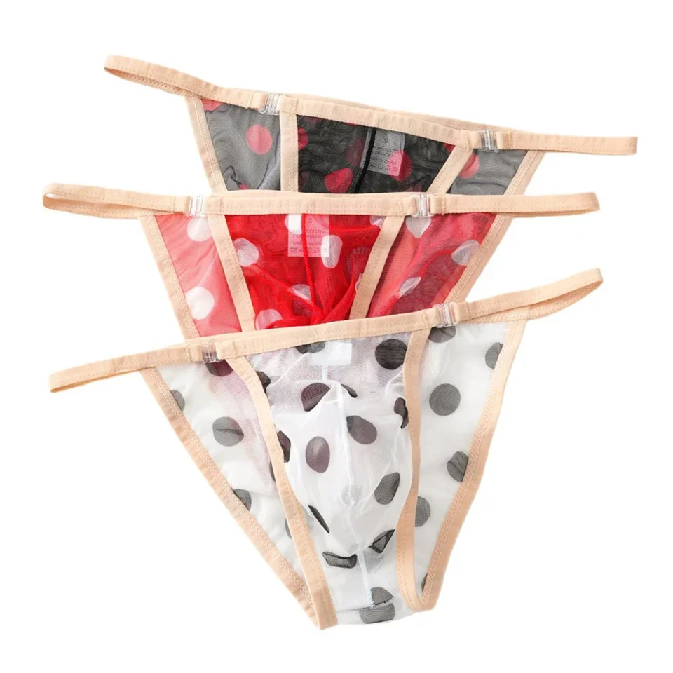 

1pc Men Mesh Open Briefs Underwear Breathable Low Rise U Shape Pouch Panties Thin Mesh Sheer T-back Lingerie