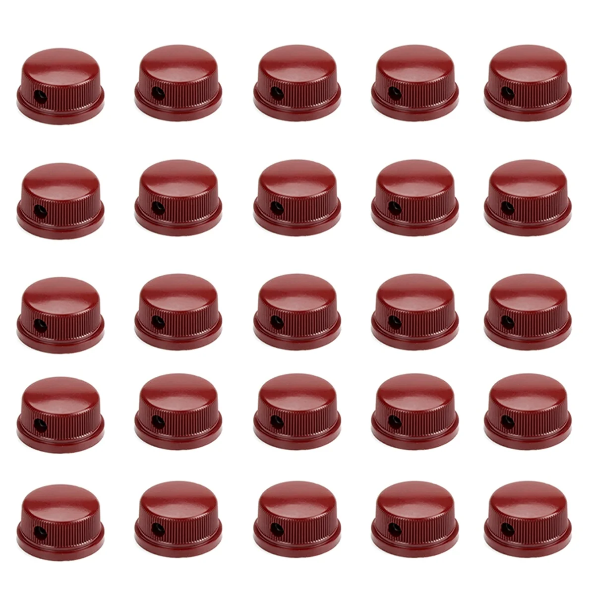 30PCS 6.35mm Shaft Brass Inside Set Screw Guitar Pedal Effects Control Amp Knob Guitar Accessories Red