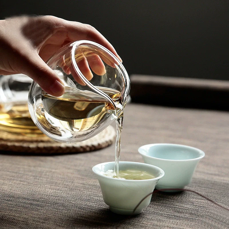 100ml Heat-Resisting Clear Double Wall Layer Glass Tea Pitcher Gongdao Tea Cup Cha hai fair mug