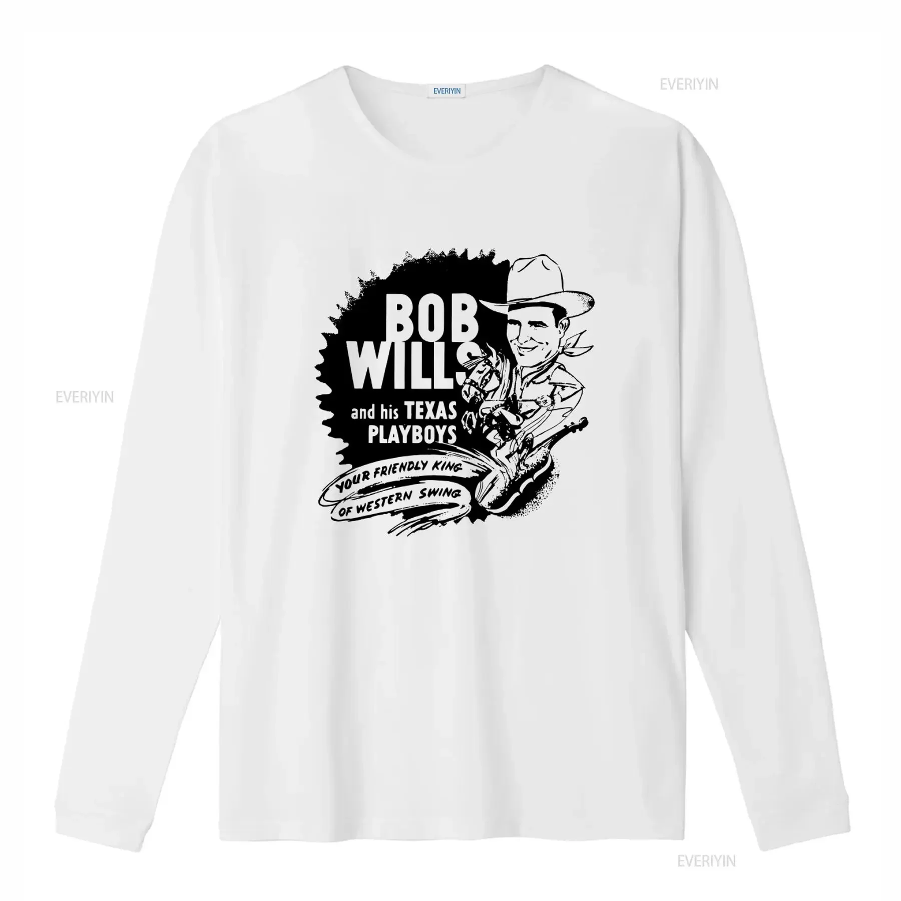 Vtg Your Friendly King Of Western Swing Bob Wills And His Texas Playboys Heavy Cotton White T Shirt All Size vintage Washed