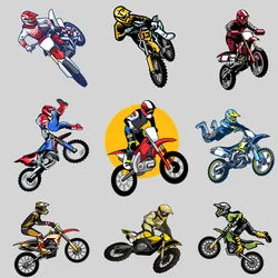 Motorcycle Motocross Rider Patches for Clothes Heat Transfer Thermal Stickers DIY T shirt Iron on for Woman Jackets Appliqued