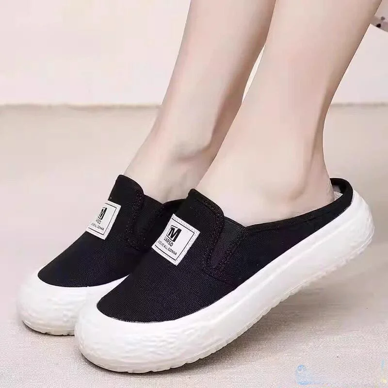 

Women's Canvas Slip-On Shoes Spring Autumn Breathable No-Back Soft Bottom Anti-Slip Comfortable Old Beijing Cloth Slippers
