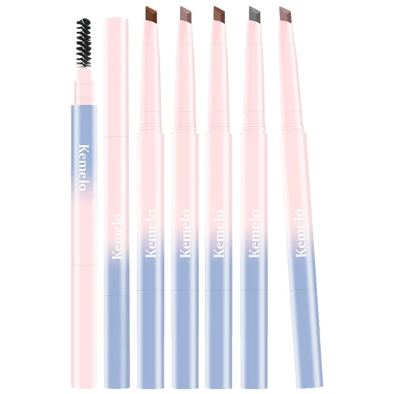 Kemelo-lápiz triangular para cejas, resistente al agua, no se decolora, Natural y de larga duración, fácil de colorear, maquillaje a todo Color para mujeres y niñas