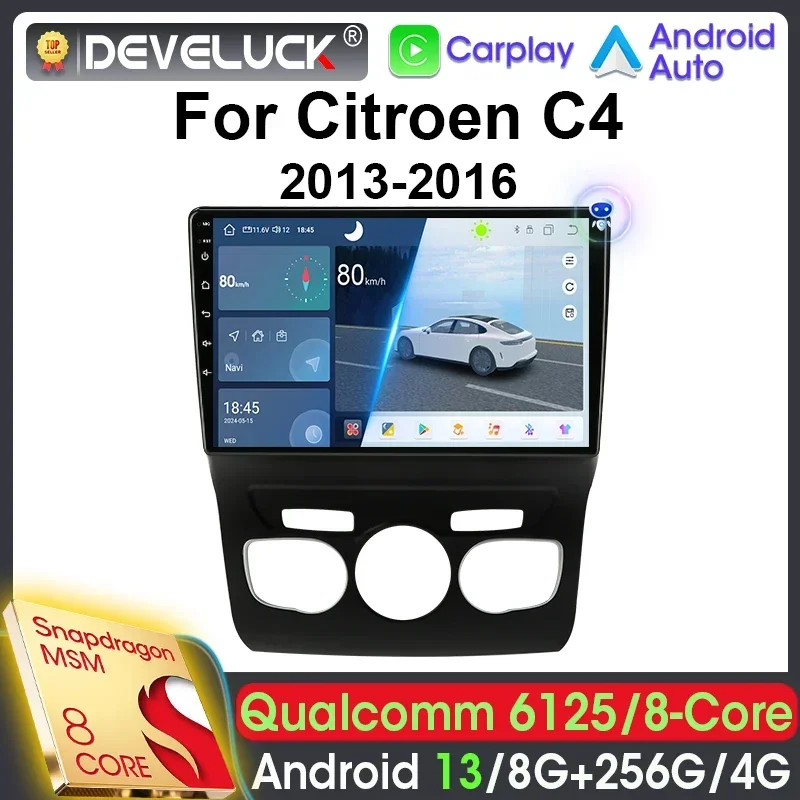 

Android 13 Car Radio Qualcomm SM6125 2 Din For Citroen C4 2 B7 2013 2014 2015 2016 Multimedia Video Player 4G Carplay Auto GPS