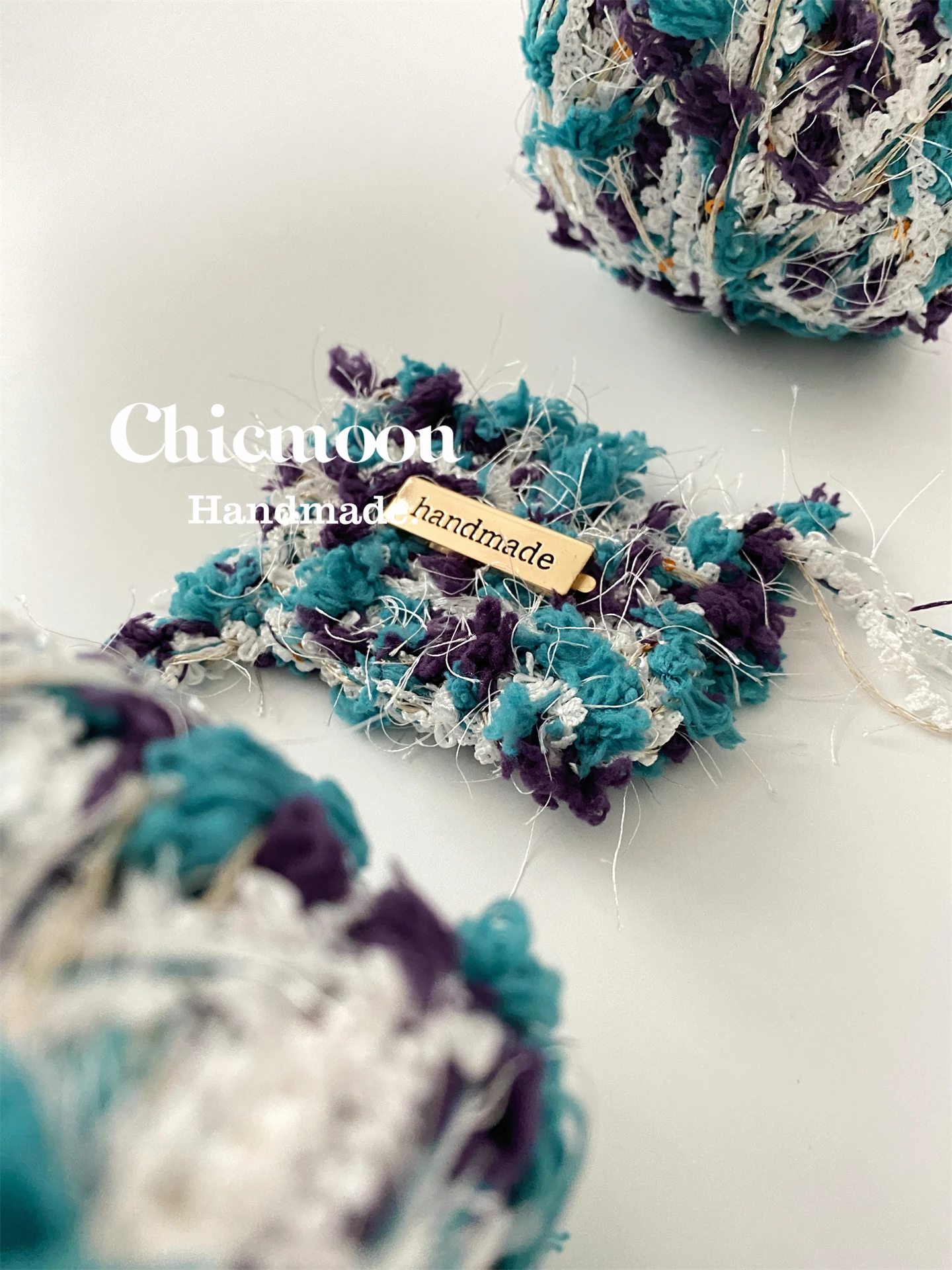 

[Chicmoon] Emerald Purple Fanghua | DIY's Characteristic Hand-mixed Wool Ball, Crochet Woven Bag Card Cover