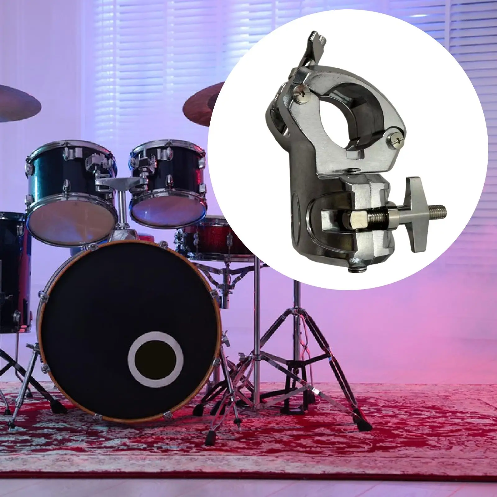 

Durable Drum Set Clamp Drum Gear Accessory Bracket for Electronic Drum Set Practice and Support