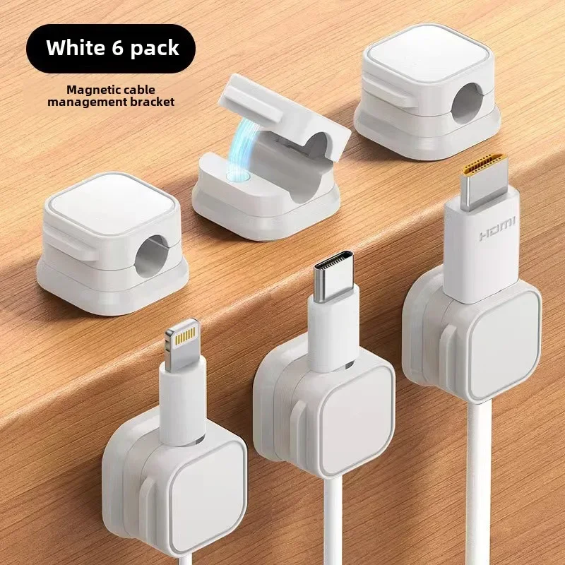 

Magnetic Mouse Wire Organizer Desktop Cable Clip Protector Cord Winder Row Plug Self-Adhesive Fixed USB Charging Line Holder