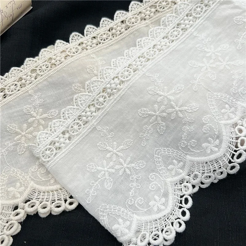 

5Yard/Lot Double-Sided Cotton Embroidery Flower Lace Trim 12CM Wide DIY Clothing Dress Home Textile Accessories