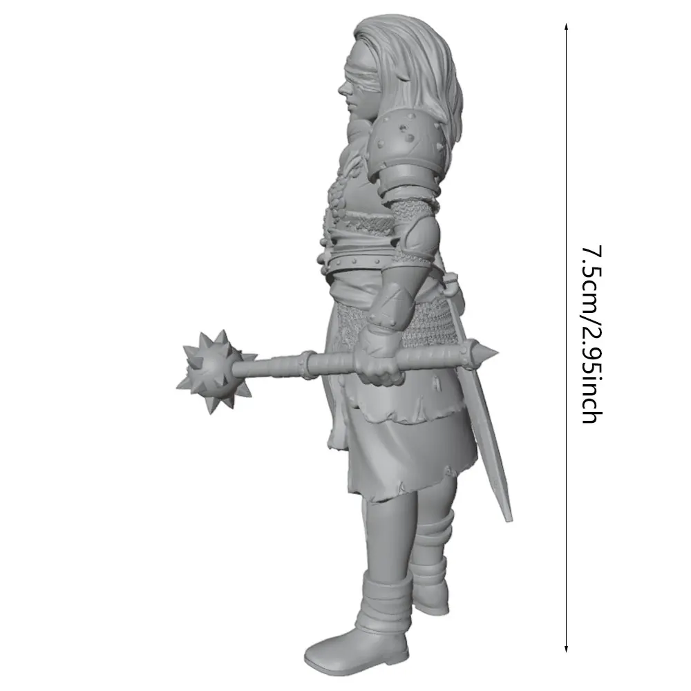Figura resina para rol y coleccionismo – Guerrera con martillo lobo - imagen 4