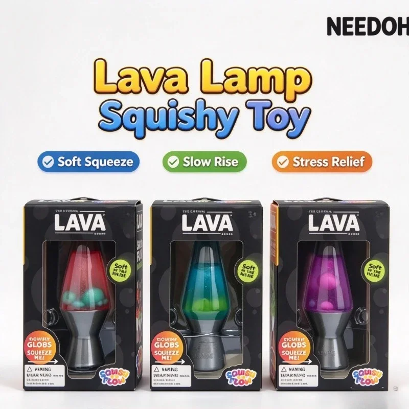 NEW Needoh LAVA Glow in Dark Lava Lamp Squishy Flowing Squeeze Ball Stress Relief Fidget Sensory Toy