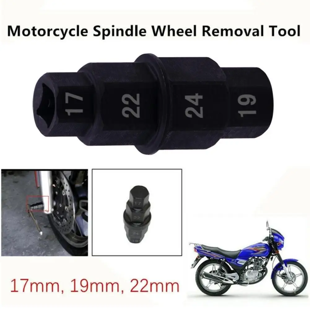 Motorbike Wheels Steel Motorcycle Front Axle Socket Auto 22mm Key Sleeve Spanner Hex 24mm 19mm 17mm Driver Spindle X1S8